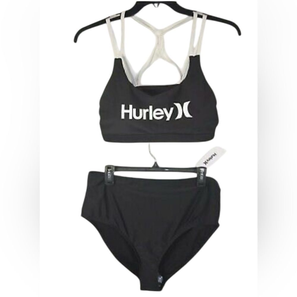 Hurley Black & White Bikini Set(Size 1x/3X)